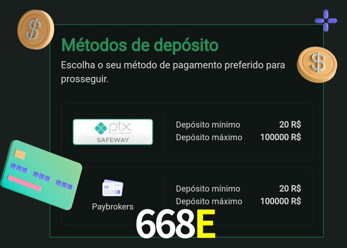 O cassino 668E oferece uma grande variedade de métodos de pagamento